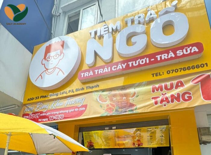 Tiệm trà NGỐ tại Bình Thạnh, thương hiệu do học viên Anh Tài mở sau khóa học